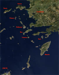 map dodecanese islands