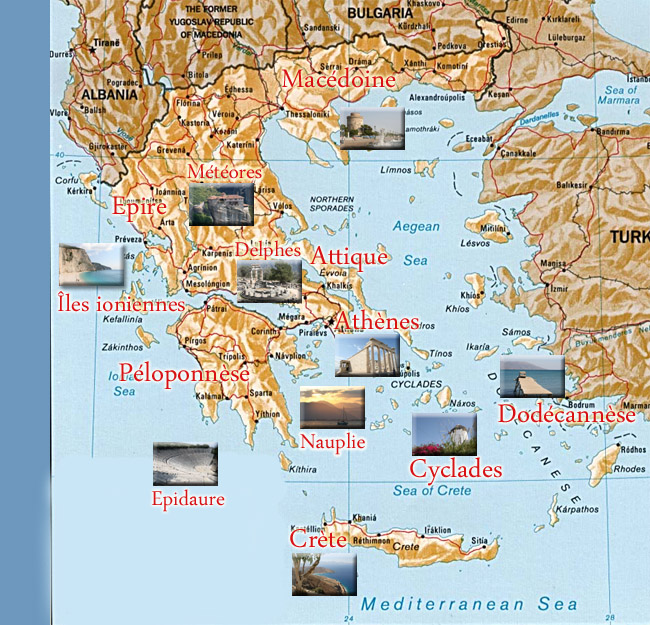 carte grèce touristique