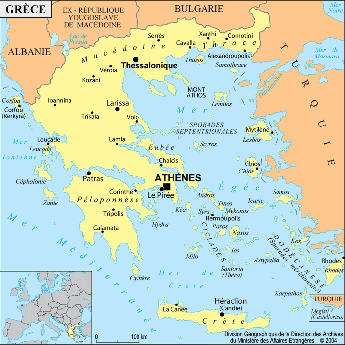 carte de grèce