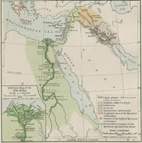 carte de l'égypte et de l'orient au XVè avant JC
