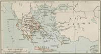 carte de la grce mycenne au XV sicle av JC