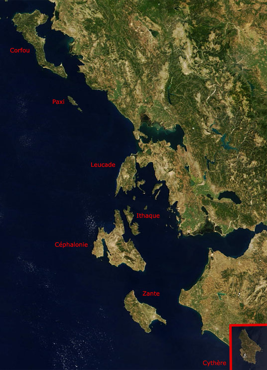 carte des iles ioniennes
