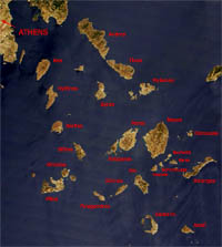 cyclades islands map