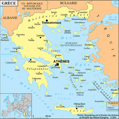 carte de grèce