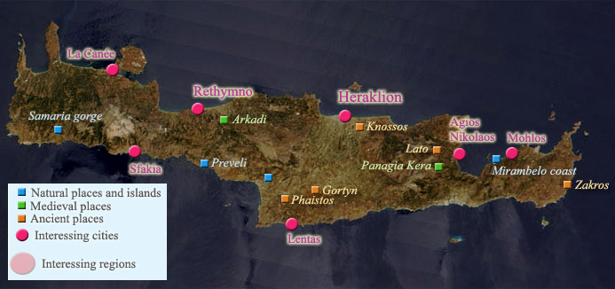 map of Crete - touristic